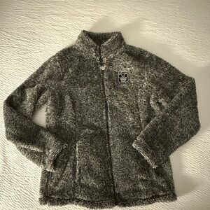 Disney Parks Mickey Mouse Fleece Sherpa Womens Full Zip Jacket Logo S